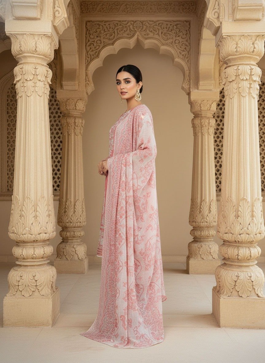 3 Piece Cotton Silk Suit (Stitched) - Image 5