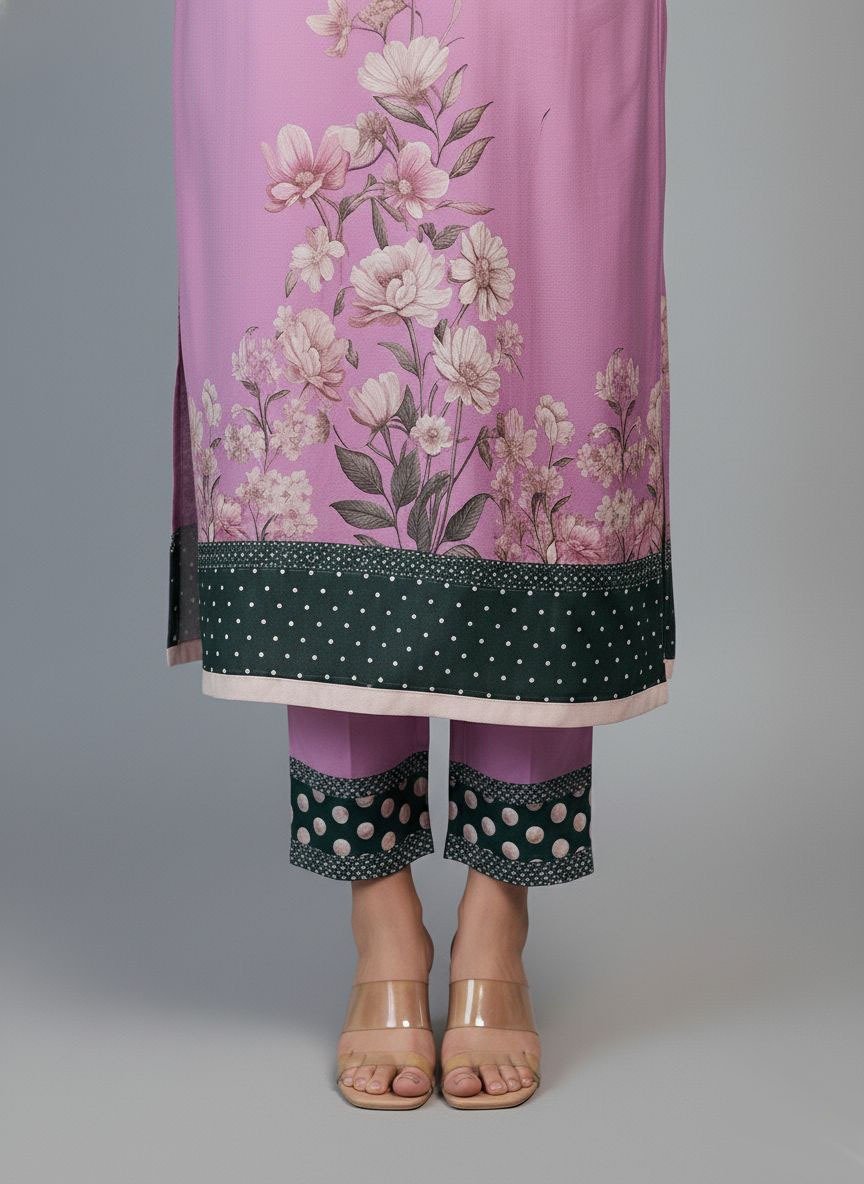 3 Piece Printed Silk Suit ( Stitched) - Image 6