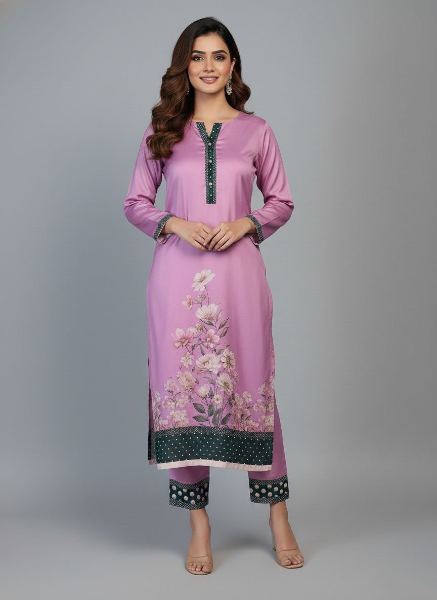3 Piece Printed Silk Suit ( Stitched) - Image 5