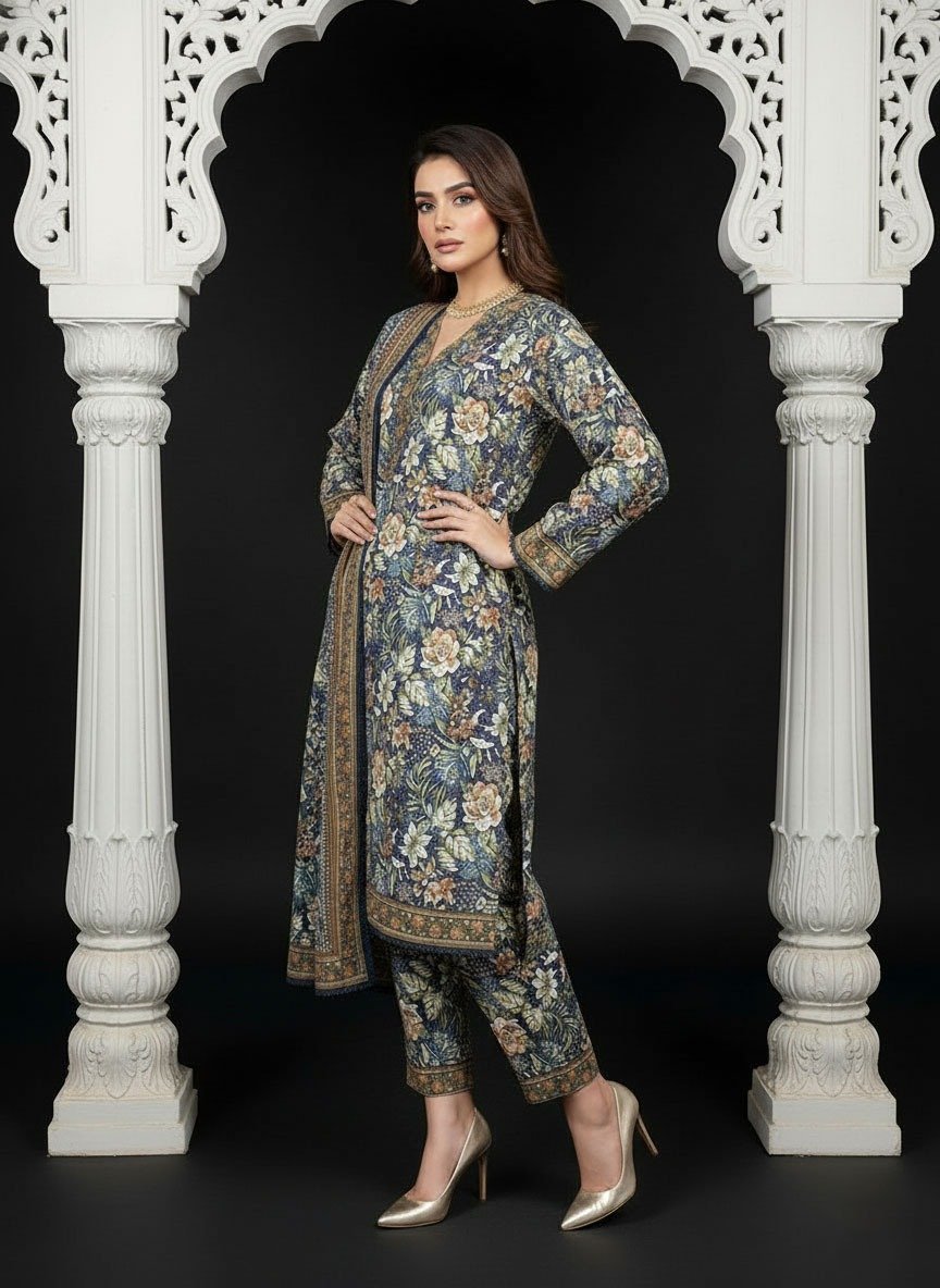 3 Piece Khaddar Suit (Stitched) - Image 4