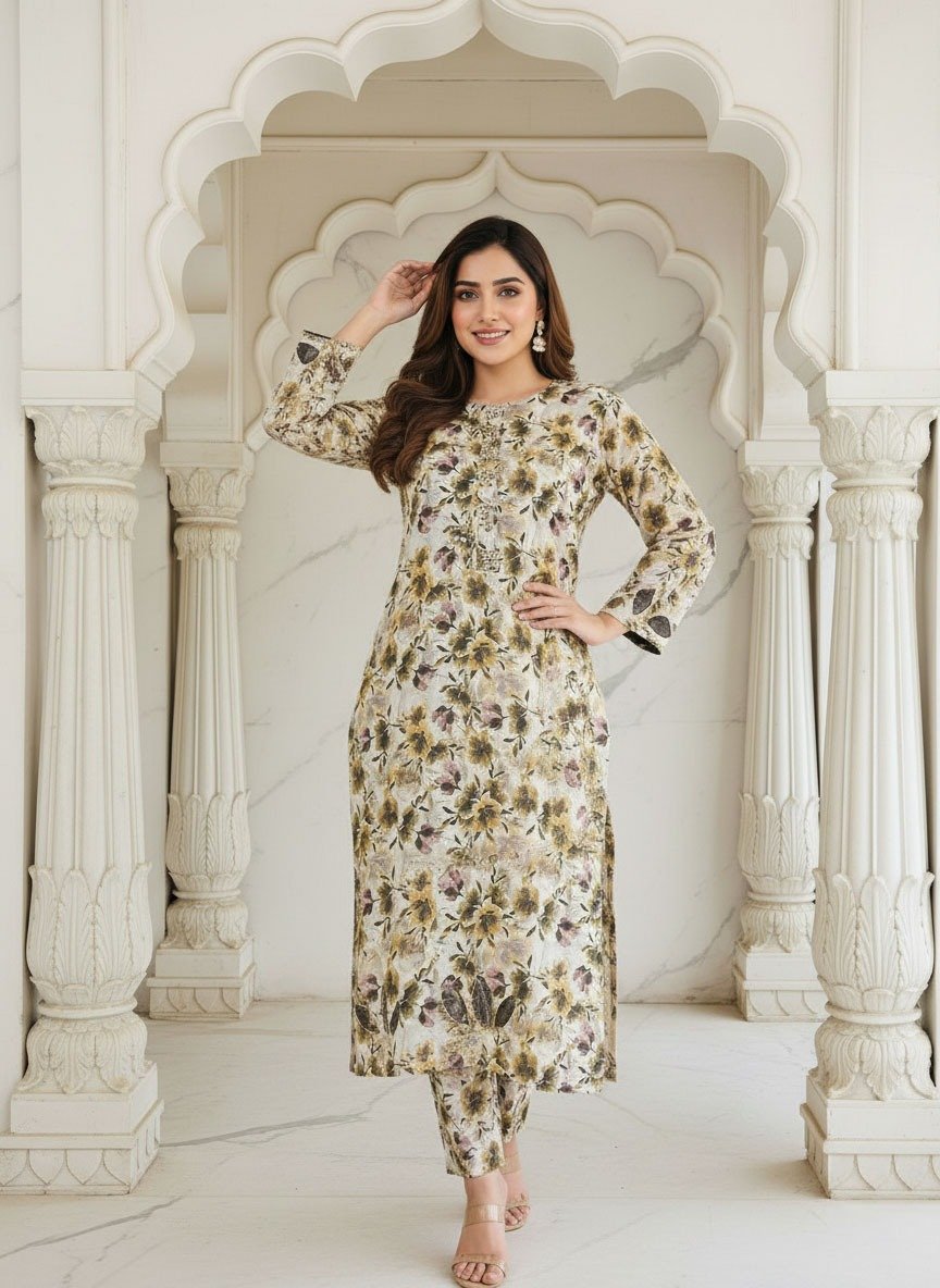 2 Piece Khaddar Suit (Stitched) - Image 3