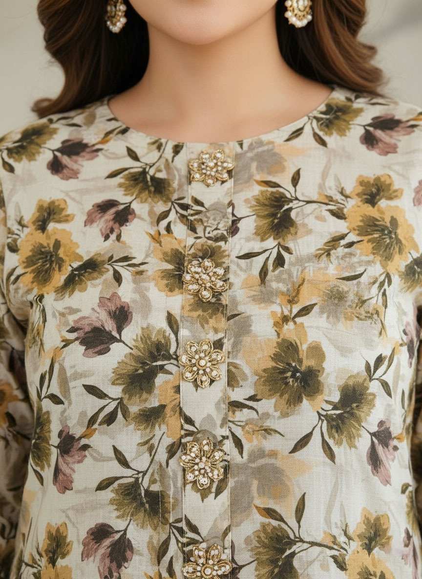 2 Piece Khaddar Suit (Stitched) - Image 4