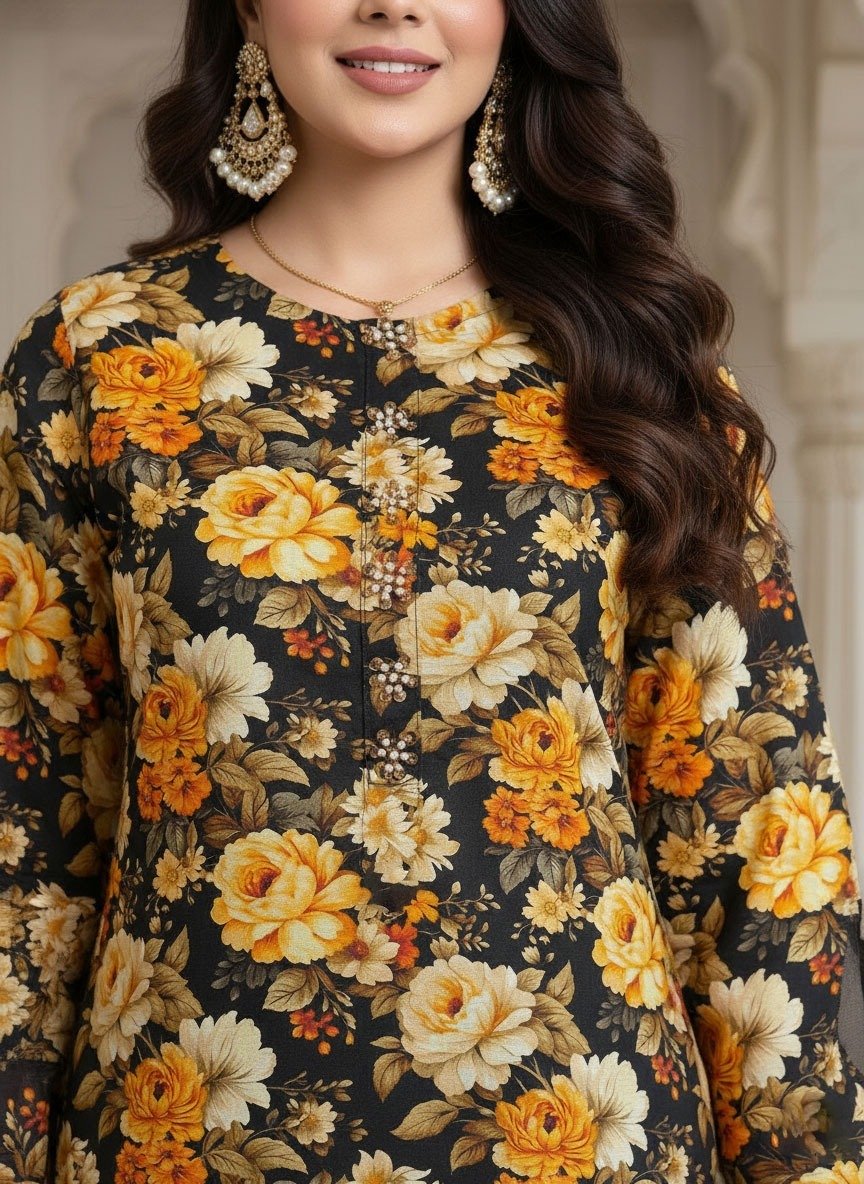 2 Piece Khaddar Suit (Stitched) - Image 4