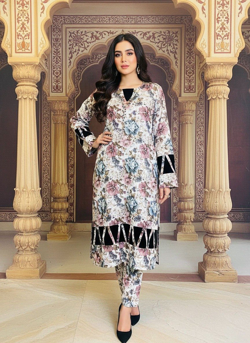 2 Piece Khaddar Suit (Stitched) - Image 2