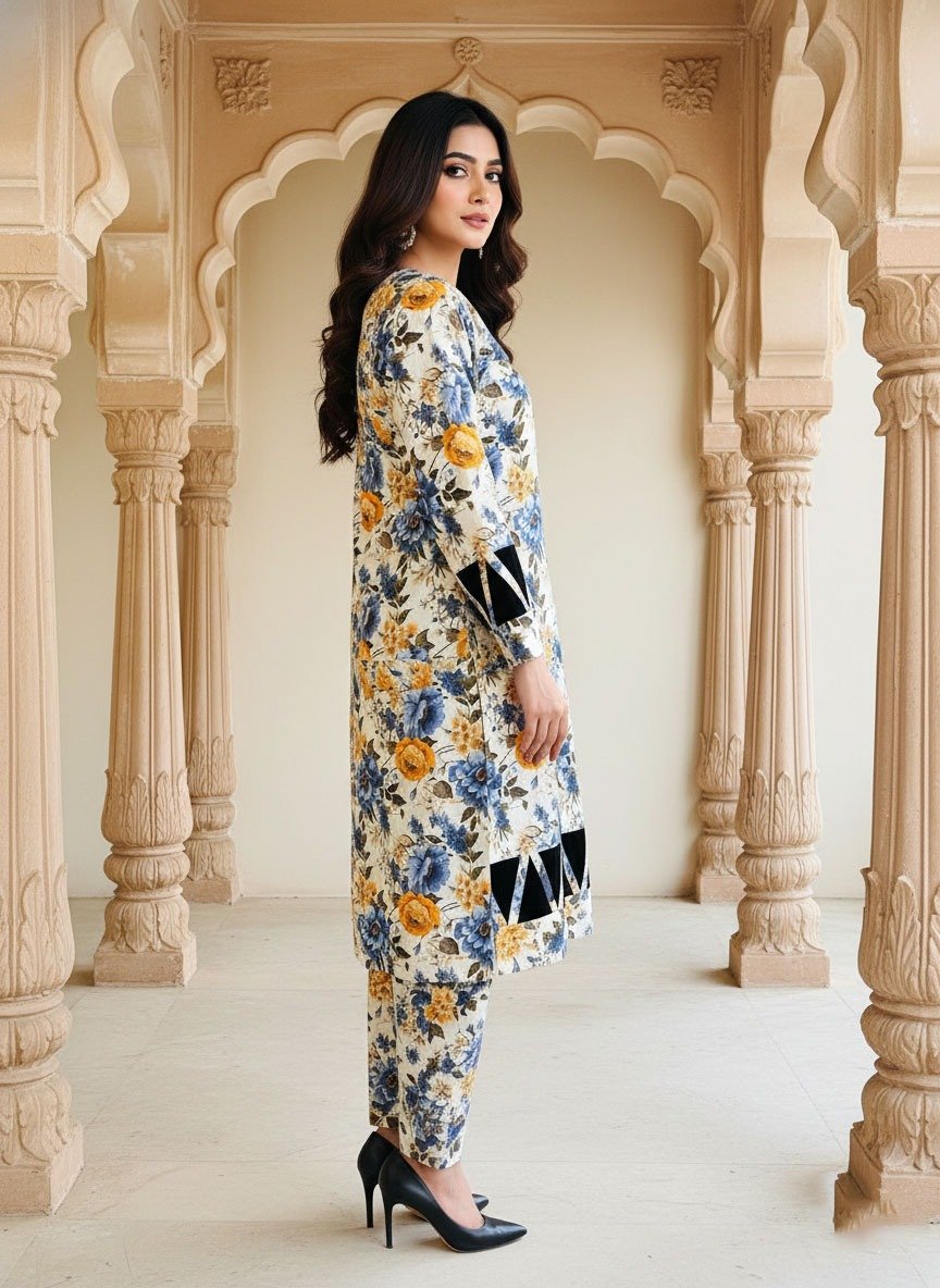 2 Piece Khaddar Suit (Stitched) - Image 3