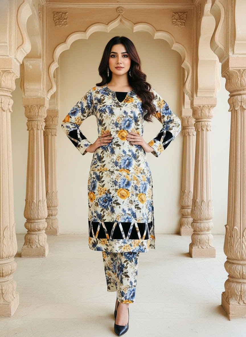 2 Piece Khaddar Suit (Stitched) - Image 2