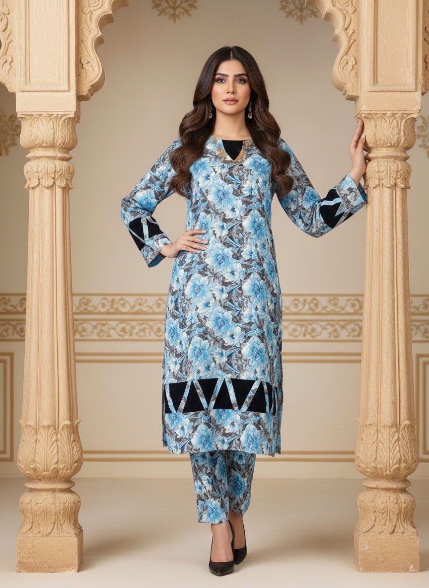 2 Piece Khaddar Suit (Stitched) - Image 3