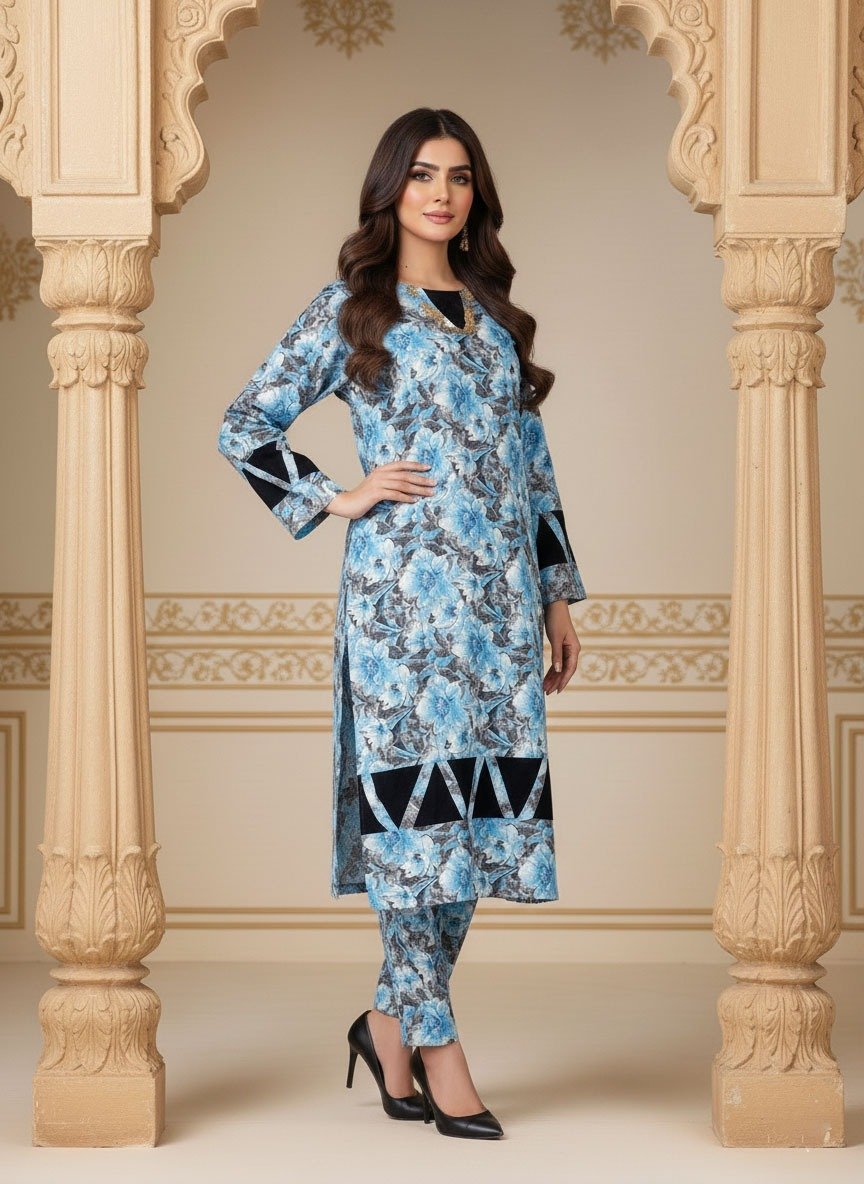 2 Piece Khaddar Suit (Stitched) - Image 2